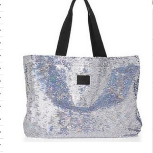 silver beach bag