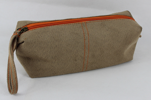 IMITATION SUEDE ZIP POUCH BM